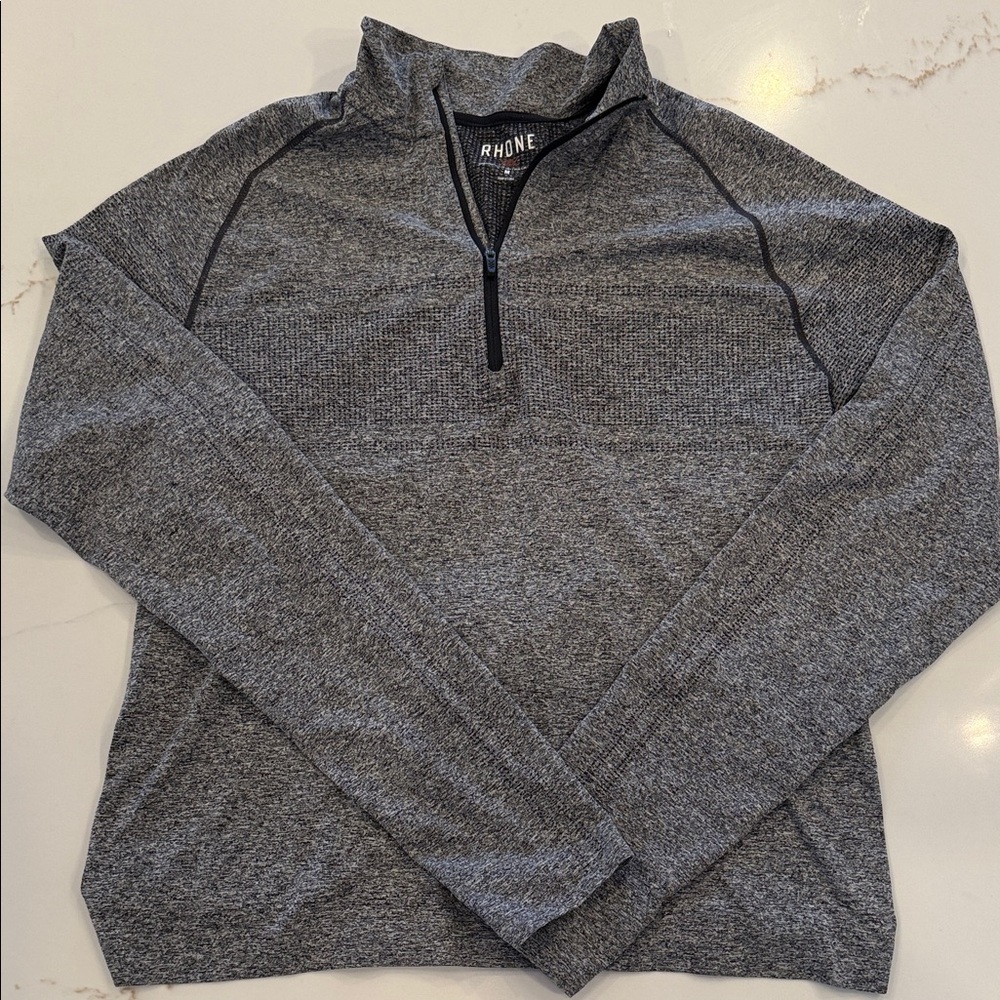 Rhone Charcoal Heather Quarter-Zip Top Size Medium